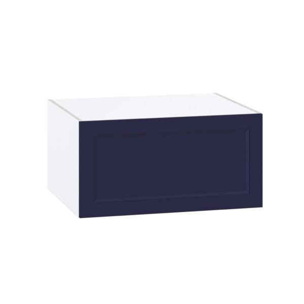 Camellia Painted Midnight Blue Recessed Assembled Deep Wall Bridge  Cabinet with Lift Up Door (30 in. W x 15 in. H x 24 in. D)