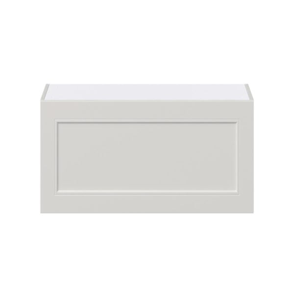 Wisteria Painted Light Gray Recessed Assembled Wall Bridge  Cabinet with Lift Up Door (30 in. W x 15 in. H x 14 in. D)