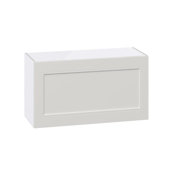 Wisteria Painted Light Gray Recessed Assembled Wall Bridge  Cabinet with Lift Up Door (30 in. W x 15 in. H x 14 in. D)