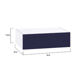 Camellia Painted Midnight Blue Recessed Assembled Deep Wall Bridge  Cabinet with Lift Up Door (33 in. W X 10 in. H X 24 in. D)