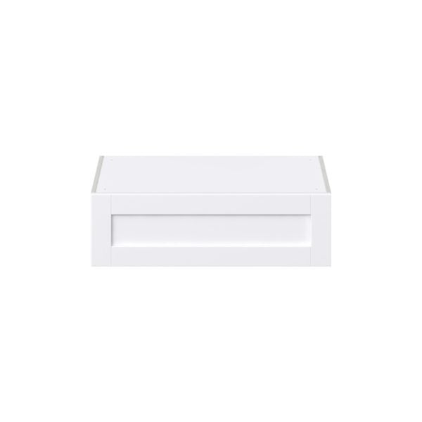 Dahlia Bright White  Shaker Assembled Deep Wall Bridge  Cabinet with Lift Up Door (33 in. W X 10 in. H X 24 in. D)