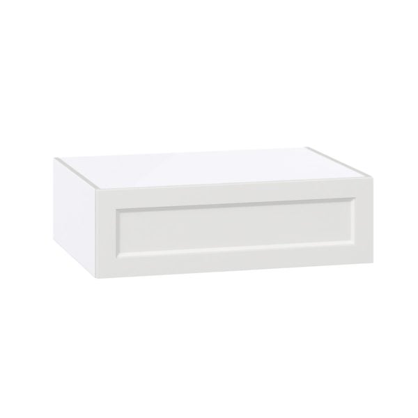 Magnolia Painted Bright White Recessed Assembled Deep Wall Bridge  Cabinet with Lift Up Door (33 in. W X 10 in. H X 24 in. D)