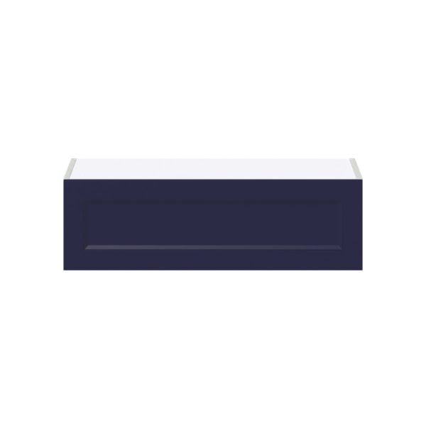 Camellia Painted Midnight Blue Recessed Assembled Wall Bridge  Cabinet with Lift Up Door (33 in. W X 10 in. H X 14 in. D)