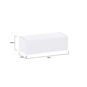 Lily Bright White  Slab Assembled Wall Bridge  Cabinet with Lift Up Door (33 in. W X 10 in. H X 14 in. D)