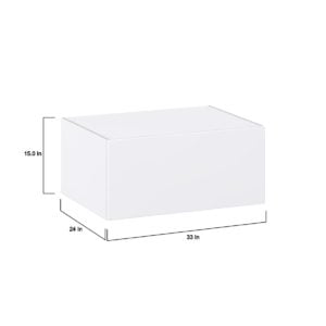 Lily Bright White  Slab Assembled Deep Wall Bridge  Cabinet with Lift Up Door (33 in. W X 15 in. H X 24 in. D)