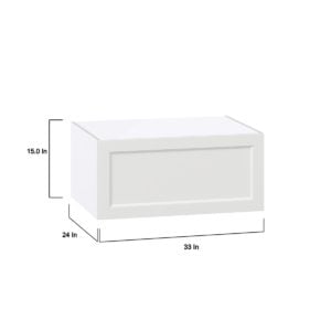 Magnolia Painted Bright White Recessed Assembled Deep Wall Bridge  Cabinet with Lift Up Door (33 in. W X 15 in. H X 24 in. D)