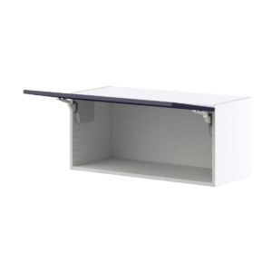 Camellia Painted Midnight Blue Recessed Assembled Wall Bridge  Cabinet with Lift Up Door (33 in. W X 15 in. H X 14 in. D)