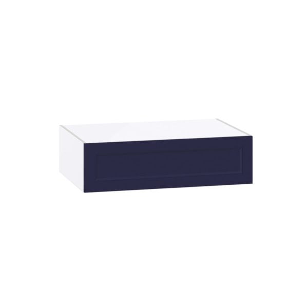 Camellia Painted Midnight Blue Recessed Assembled Deep Wall Bridge Cabinet with Lift Up Door (36 in. W X 10 in. H X 24 in. D)