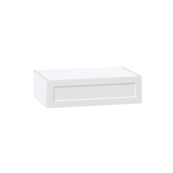 Magnolia Painted Bright White Recessed Assembled Deep Wall Bridge Cabinet with Lift Up Door (36 in. W X 10 in. H X 24 in. D)