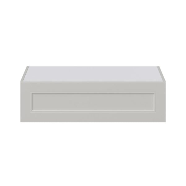 Wisteria Painted Light Gray Recessed Assembled Deep Wall Bridge Cabinet with Lift Up Door (36 in. W X 10 in. H X 24 in. D)