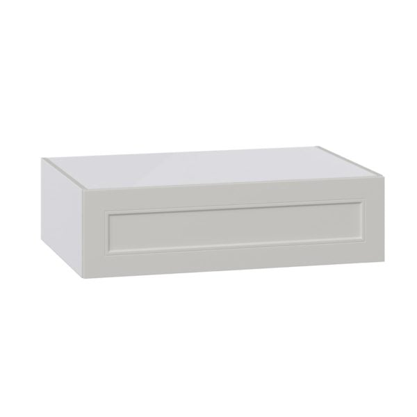 Wisteria Painted Light Gray Recessed Assembled Deep Wall Bridge Cabinet with Lift Up Door (36 in. W X 10 in. H X 24 in. D)