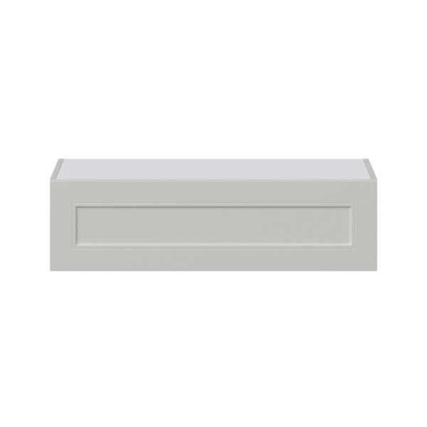 Wisteria Painted Light Gray Recessed Assembled Wall Bridge Cabinet with Lift Up Door (36 in. W X 10 in. H X 14 in. D)