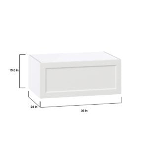 Magnolia Painted Bright White Recessed Assembled Deep Wall Bridge  Cabinet with Lift Up Door (36 in. W x 15 in. H x 24 in. D)