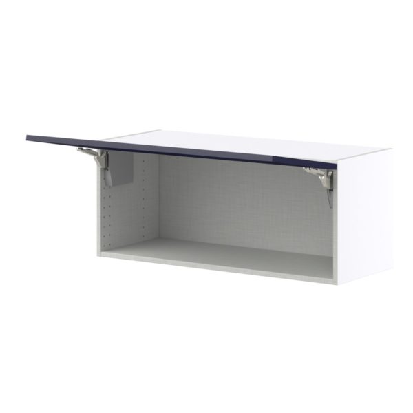 Camellia Painted Midnight Blue Recessed Assembled Wall Bridge  Cabinet with Lift Up Door (36 in. W x 15 in. H x 14 in. D)