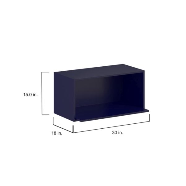 Camellia Painted Midnight Blue Recessed Assembled Wall Microwave Shelf  Cabinet (30 in. W X 15 in. H X 14 in. D)