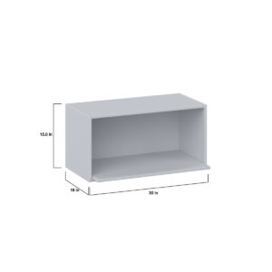 Sea Holly Light Gray  Shaker Assembled Wall Microwave Shelf  Cabinet (30 in. W X 15 in. H X 14 in. D)