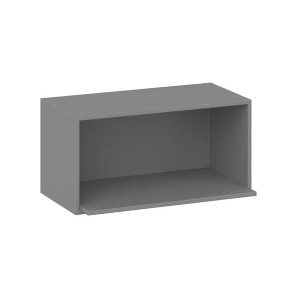 Willow Painted Slate Gray  Shaker Assembled Wall Microwave Shelf  Cabinet (30 in. W X 15 in. H X 14 in. D)