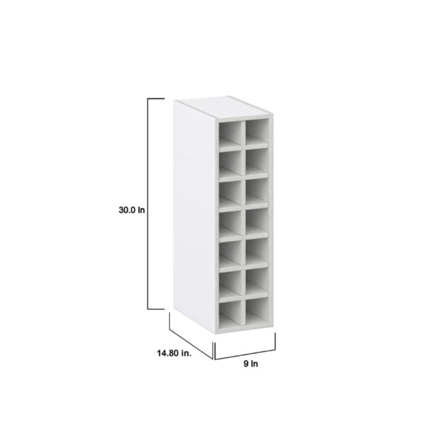 Wisteria Painted Light Gray  Wall Wine Rack 9 in. W X 30 in. H X 14 in. D