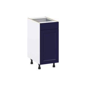 Camellia Painted Midnight Blue Recessed Assembled Base Cabinet With a Pull Out (15 in. W x 34.5 in. H x 24 in. D)