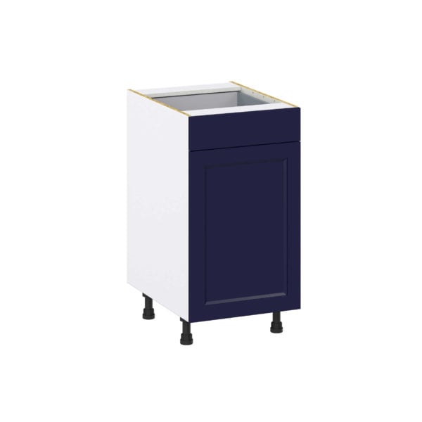 Camellia Painted Midnight Blue Recessed Assembled Base Cabinet With a Pull Out (18 in. W x 34.5 in. H x 24 in. D)