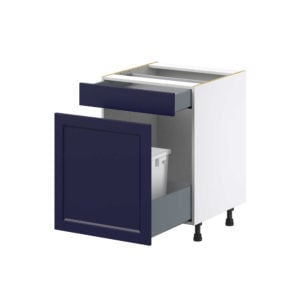 Camellia Painted Midnight Blue Recessed Assembled Base Cabinet With a Pull Out (24 in. W x 34.5 in. H x 24 in. D)