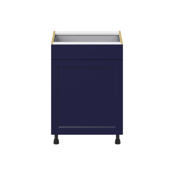 Camellia Painted Midnight Blue Recessed Assembled Base Cabinet With a Pull Out (24 in. W x 34.5 in. H x 24 in. D)