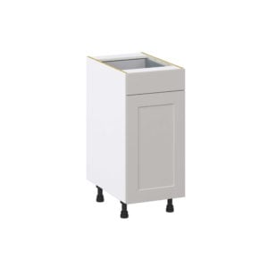 Wisteria Painted Light Gray Recessed Assembled Base Cabinet With a Pull Out (15 in. W x 34.5 in. H x 24 in. D)