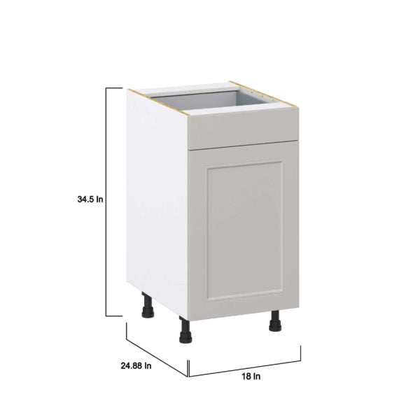 Wisteria Painted Light Gray Recessed Assembled Base Cabinet With a Pull Out (18 in. W x 34.5 in. H x 24 in. D)