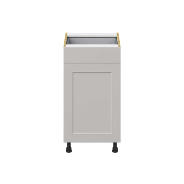 Wisteria Painted Light Gray Recessed Assembled Base Cabinet With a Pull Out (18 in. W x 34.5 in. H x 24 in. D)