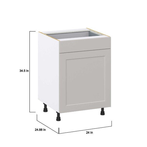 Wisteria Painted Light Gray Recessed Assembled Base Cabinet With a Pull Out (24 in. W x 34.5 in. H x 24 in. D)