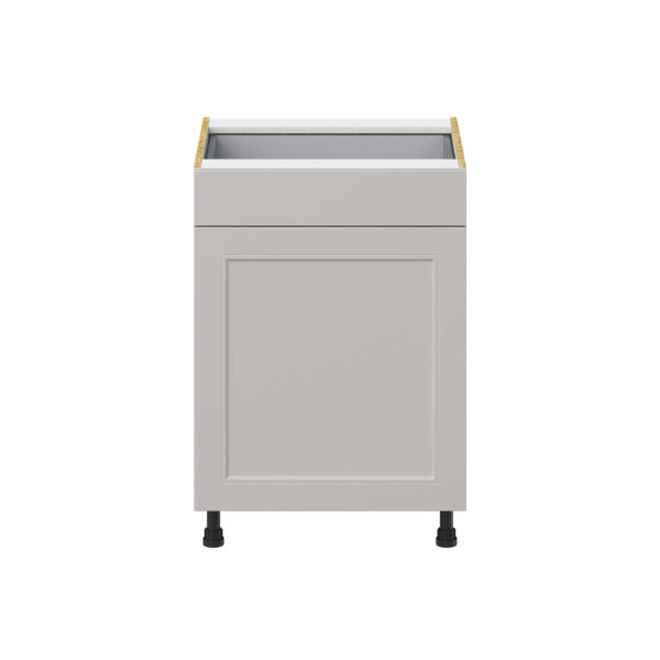 Wisteria Painted Light Gray Recessed Assembled Base Cabinet With a Pull Out (24 in. W x 34.5 in. H x 24 in. D)