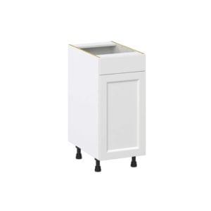 Magnolia Painted Bright White Recessed Assembled Base Cabinet With a Pull Out (15 in. W x 34.5 in. H x 24 in. D)