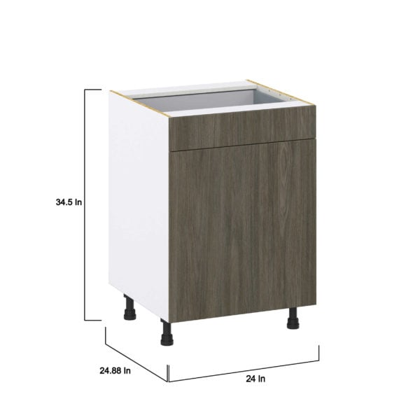 Cordyline Textured Slab Walnut Assembled Base Cabinet With a Pull Out (24 in. W x 34.5 in. H x 24 in. D)