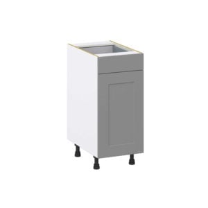 Willow Painted Slate Gray  Shaker Assembled Base Cabinet With a Pull Out (15 in. W x 34.5 in. H x 24 in. D)