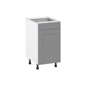 Willow Painted Slate Gray  Shaker Assembled Base Cabinet With a Pull Out (18 in. W x 34.5 in. H x 24 in. D)