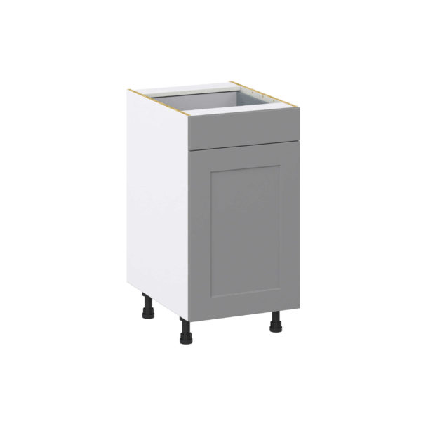 Willow Painted Slate Gray  Shaker Assembled Base Cabinet With a Pull Out (18 in. W x 34.5 in. H x 24 in. D)