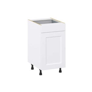 Jasmine Painted Warm White  Shaker Assembled Base Cabinet With a Pull Out (18 in. W x 34.5 in. H x 24 in. D)