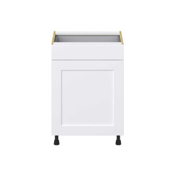 Jasmine Painted Warm White  Shaker Assembled Base Cabinet With a Pull Out (24 in. W x 34.5 in. H x 24 in. D)