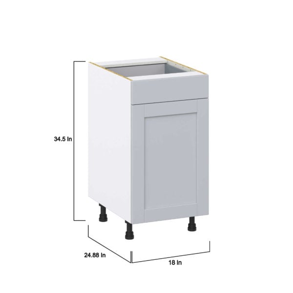 Sea Holly Light Gray  Shaker Assembled Base Cabinet With a Pull Out (18 in. W x 34.5 in. H x 24 in. D)