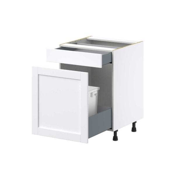 Dahlia Bright White  Shaker Assembled Base Cabinet With a Pull Out (24 in. W x 34.5 in. H x 24 in. D)