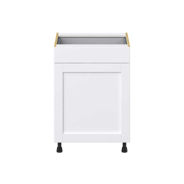 Dahlia Bright White  Shaker Assembled Base Cabinet With a Pull Out (24 in. W x 34.5 in. H x 24 in. D)