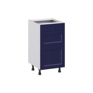 Camellia Painted Midnight Blue Recessed Assembled 18 in. W x 34.5 in. H x 21 in. D Vanity Drawer Base Cabinet with 3 Drawers