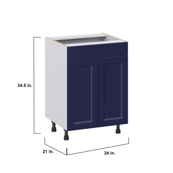 Camellia Painted Midnight Blue Recessed Assembled 24 in. W x 34.5 in. H x 21 in. D Vanity Sink Base Cabinet with False Front