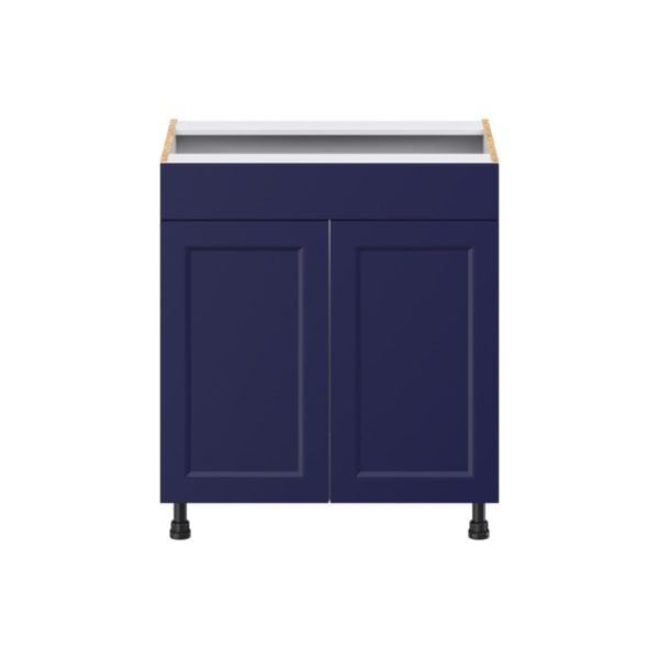 Camellia Painted Midnight Blue Recessed Assembled 30 in. W x 34.5 in. H x 21 in. D Vanity Sink Base Cabinet with False Front