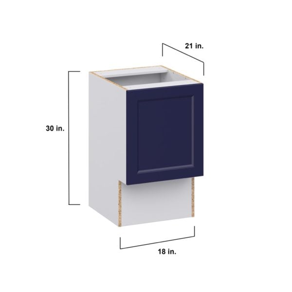 Camellia Painted Midnight Blue Recessed Assembled 18 in. W x 30 in. H x 21 in. D Accessible ADA Vanity Base Cabinet