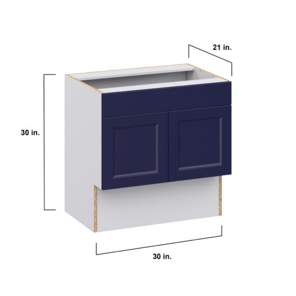 Camellia Painted Midnight Blue Recessed Assembled 30 in. W x 30 in. H x 21 in. D ADA Vanity Sink Base Cabinet With Removable Front