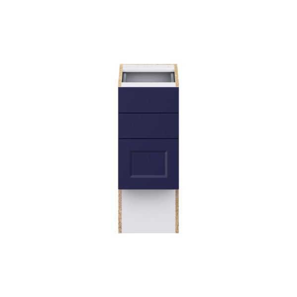 Camellia Painted Midnight Blue Recessed Assembled 12 in. W x 30 in. H x 21 in. D Vanity ADA Drawer Base Cabinet with 3 Drawers