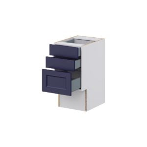 Camellia Painted Midnight Blue Recessed Assembled 15 in. W x 30 in. H x 21 in. D Vanity ADA Drawer Base Cabinet with 3 Drawers