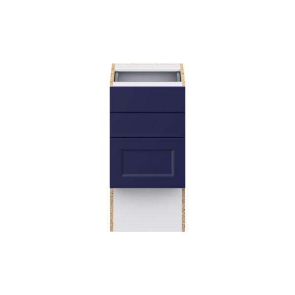 Camellia Painted Midnight Blue Recessed Assembled 15 in. W x 30 in. H x 21 in. D Vanity ADA Drawer Base Cabinet with 3 Drawers