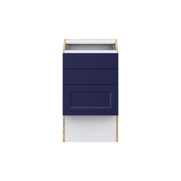 Camellia Painted Midnight Blue Recessed Assembled 18 in. W x 30 in. H x 21 in. D Vanity ADA Drawer Base Cabinet with 3 Drawers